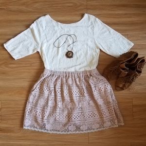 The Letter Pink Lace Mini Skirt Sz Lg